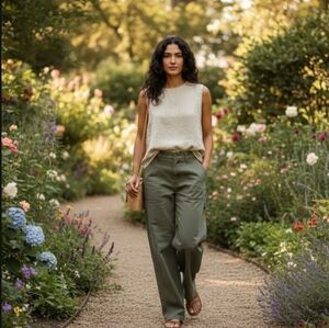 Kut from the Kloth Sage Linen Wide Leg Pants